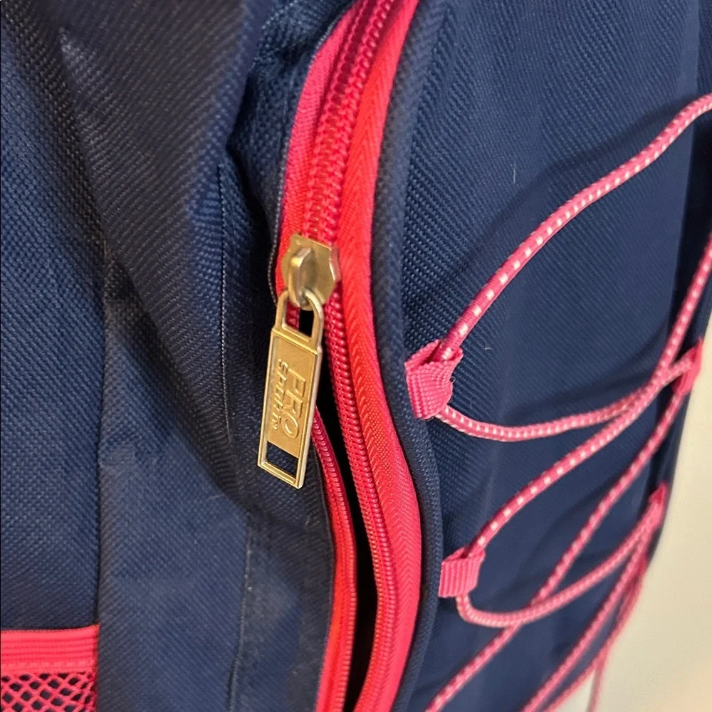 Navy and Pink Women's Backpack